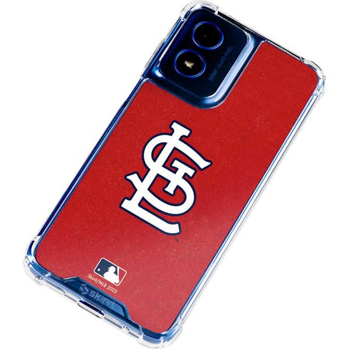 MLB St. Louis Cardinals - Solid Distressed Moto G 5G (2024) Clear Case